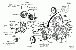 BRAKES-Vacuum pump, tensioner assembly & related parts - turbo direct injection-E250/350,E(Super Duty)