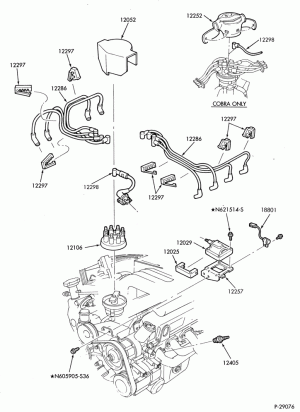 DISTRIBUTOR AND IGNITION SYSTEM-Ignition wiring - 8 cyl. 5.0L