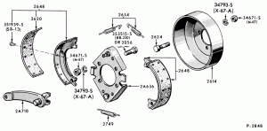 PARKING BRAKES-Parts (trans. internal shoe type)-w/9" x 3"-F-FT600/800