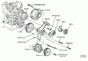 DISTRIBUTOR AND IGNITION SYSTEM-Alternator mounting brackets - 8 cyl. 5.8L - E150/350