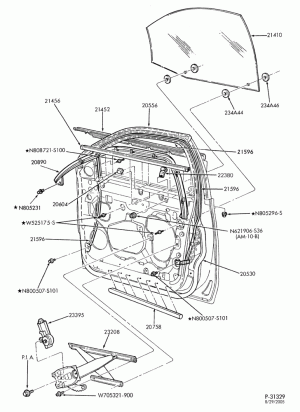 BODY SIDES AND QUARTER-Window parts - front door
