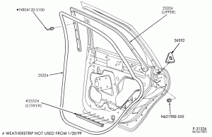 BODY SIDES AND QUARTER-Weatherstrip - rear door mounted