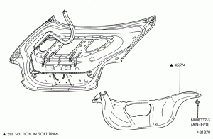 SOFT, INTERIOR TRIM-Luggage compartment trim - decklid trim panel - B/T 54