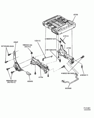 SEATS AND SEAT BELTS-Front seat mechanism & related parts - manual - lower half
