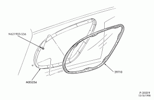 BODY SIDES AND QUARTER-Window parts - quarter - stationary - B/T 74