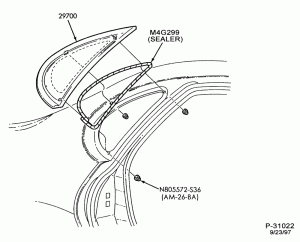 BODY SIDES AND QUARTER-Window parts - quarter - stationary - B/T 54 - Sable