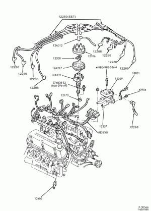 DISTRIBUTOR AND IGNITION SYSTEM-Ignition wiring - 8 cyl. 5.8L
