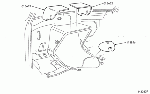 SOFT, INTERIOR TRIM-Center floor pan & dash insulators - 8 cyl. 7.3L diesel-E350/450