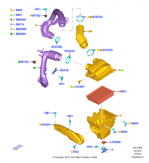 Air Cleaner, 2.7L DOHC 4V DI GT V6 GAS/FFV; 30/MAY/2016-05/AUG/2019
