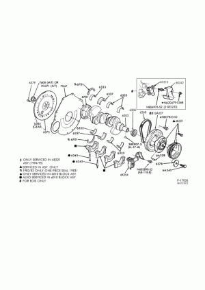 6 CYL. 3.8L (230 C.I.D.)-Crankshaft and flywheel