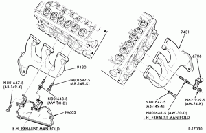 6 CYL. 3.8L (230 C.I.D.)-Manifold and related parts- exhaust