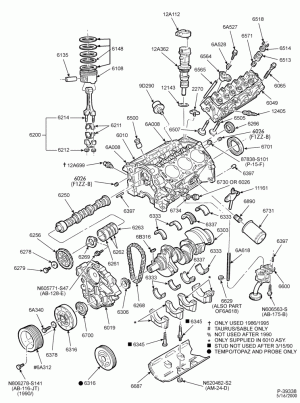 6 CYL. 3.0L - EXC. DOHC-Cylinder block - internal parts