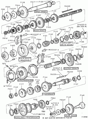INTERNAL PARTS-13 speed - Fuller RT6613 - case - gear train - Page B-FT800/900