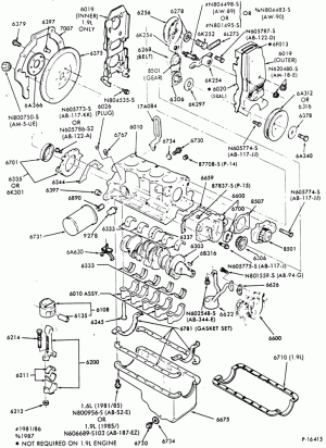 4 CYL. 1.6L (98 C.I.D.)-Cylinder block - internal
