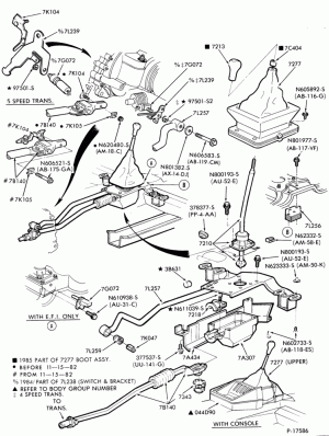 EXTERNAL PARTS-Gearshift mechanism - floor mounted - 5 speed