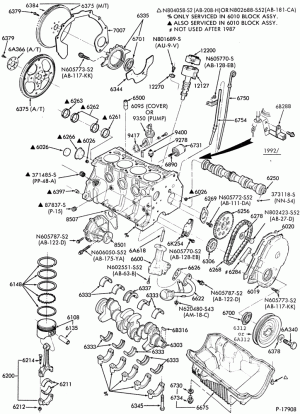 4 CYL. 2.3L (140 C.I.D.) HSC-Cylinder block- internal