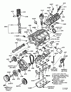 6 CYL. 3.0L (183 C.I.D.)-Cylinder block- internal parts