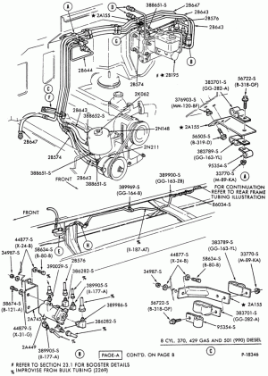 PARKING BRAKES-Parking brake system  - front section - B/T 84 (cowl) - Page A-F-FT600/800