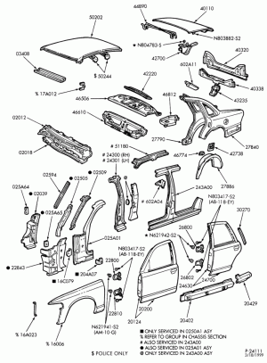SHEET METAL-54 - upper body - Ford