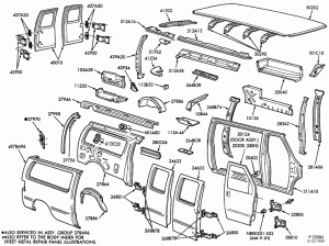SHEET METAL-Upper body sheet metal parts - exc. Super Van/Wagon - hinged doors - R.H.-E150/350