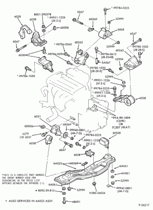 4 CYL. 2.0L-Engine supports - A/T