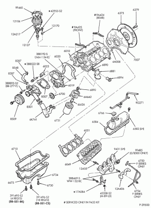 8 CYL. 5.8L-Engine - complete - Page B-U150