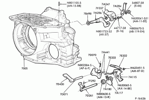 ATX TYPE - INTERNAL PARTS-INTERNAL PARTS - manual control linkage and parking pawl-B,MB,C,MG,W,MW