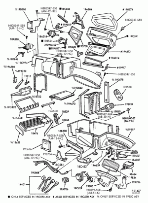 AIR CONDITIONER-Heater & controls - details - manual A/C
