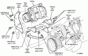 AIR CONDITIONER-Compressor Installation- 6 cyl.