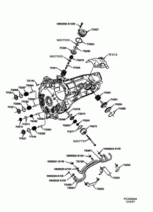 AX4N TYPE - INTERNAL PARTS-Servos, shift accumulators & related parts