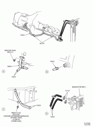 4R70W TYPE - EXTERNAL PARTS-Oil cooling system - 8 cyl. 4.6L