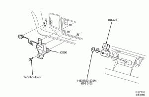 ROOF-Luggage compartment latch & related parts - B/T 54 - Sable