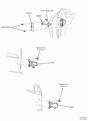 BODY SIDES AND QUARTER-Hinges & seals - front door