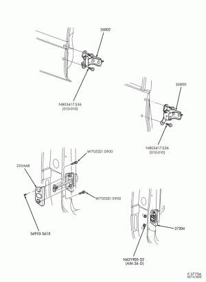 BODY SIDES AND QUARTER-Hinges & seals - rear door