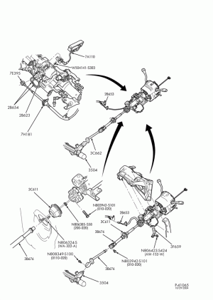 4R70E/4R70W TYPE - EXTERNAL PARTS-Steering column - column shift - Page B