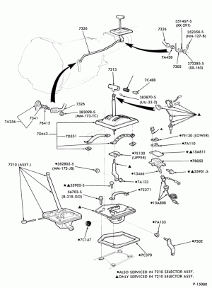 C4 TYPE - EXTERNAL PARTS-EXTERNAL PARTS- shift mechanism - console mounted-F,J,P,MP