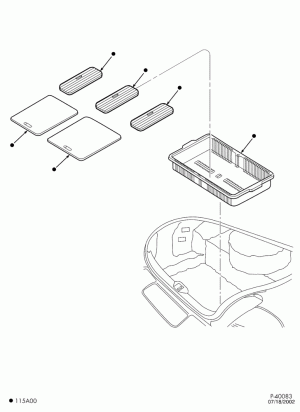 SOFT, INTERIOR TRIM-Luggage compartment storage bin - kit - exc. Police
