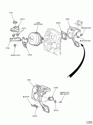 BRAKES-Brake pedal & booster installation - adjustable