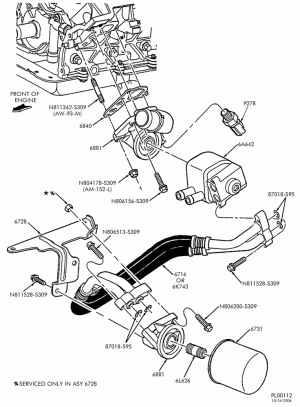 8 CYL. 5.4L - SOHC-Oil filter adaptor - with remote mounted oil filter - with cooler-TN