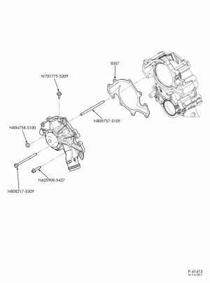 RADIATOR, GRILL AND COOLING-Water pump - 6 cyl. 3.8L-TW