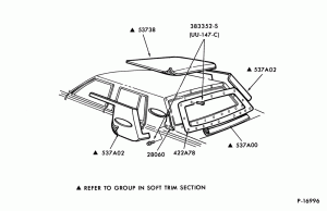ROOF-Roof pads and related parts - body type 54 - w/o sun roof
