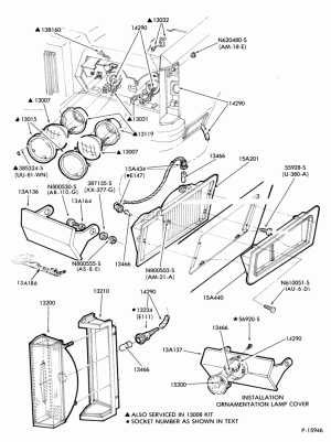LAMPS-Headlamp, auxiliary headlamp cover, parking and front fender side marker lamps