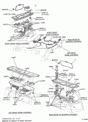 ELECTRICAL SYSTEMS-Power window and seat controls and wiring