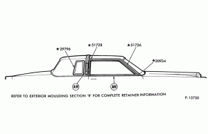 ROOF DRIP, BELT AND QUARTER WINDOW MOULDINGS - BODY TYPE 66