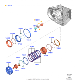 Direct Clutch and Components, 8 Speed Auto Trans 8F35, Same As B Clutch; 06/SEP/2018