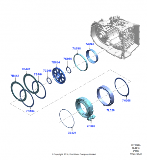 Reverse Clutch and Components, 8 Speed Auto Trans 8F35; 06/SEP/2018
