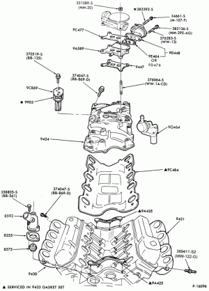 8 CYL. 5.0L (302 C.I.D.)-Intake manifold and related parts