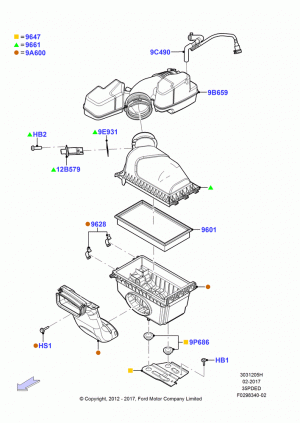 Air Cleaner, 3.5L Cyclone V6 Petrol TIVCT; 09/JAN/2012-04/MAY/2015
