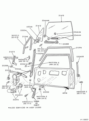 BODY SIDES AND QUARTER-Window parts (front door) - body type 66