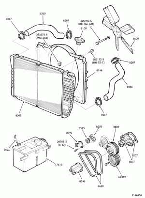 RADIATOR, GRILL AND COOLING-COOLING SYSTEM- 8 cyl. 302